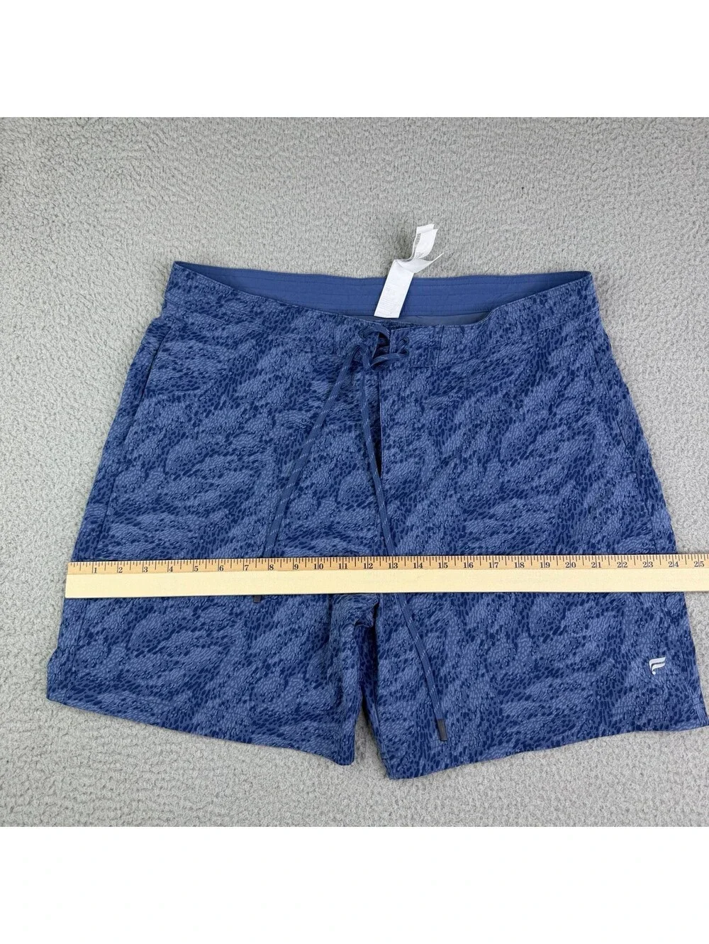 Fabletics Shorts Mens 35 Blue Indigo Swim Trunks Pockets Athletic Beach Light